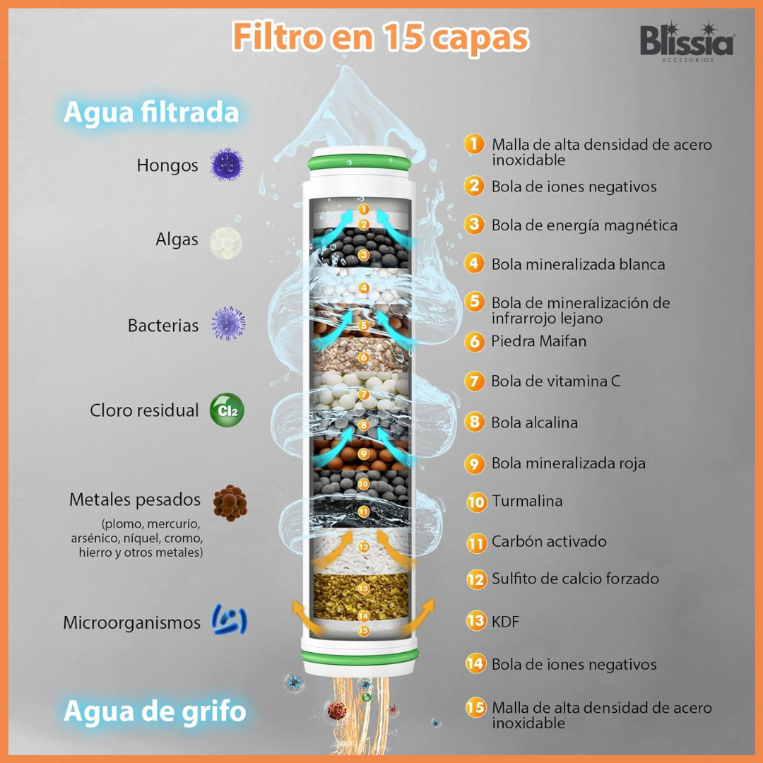 ALCACHOFA DE DUCHA ANTI-IMPUREZAS - BLISSIA