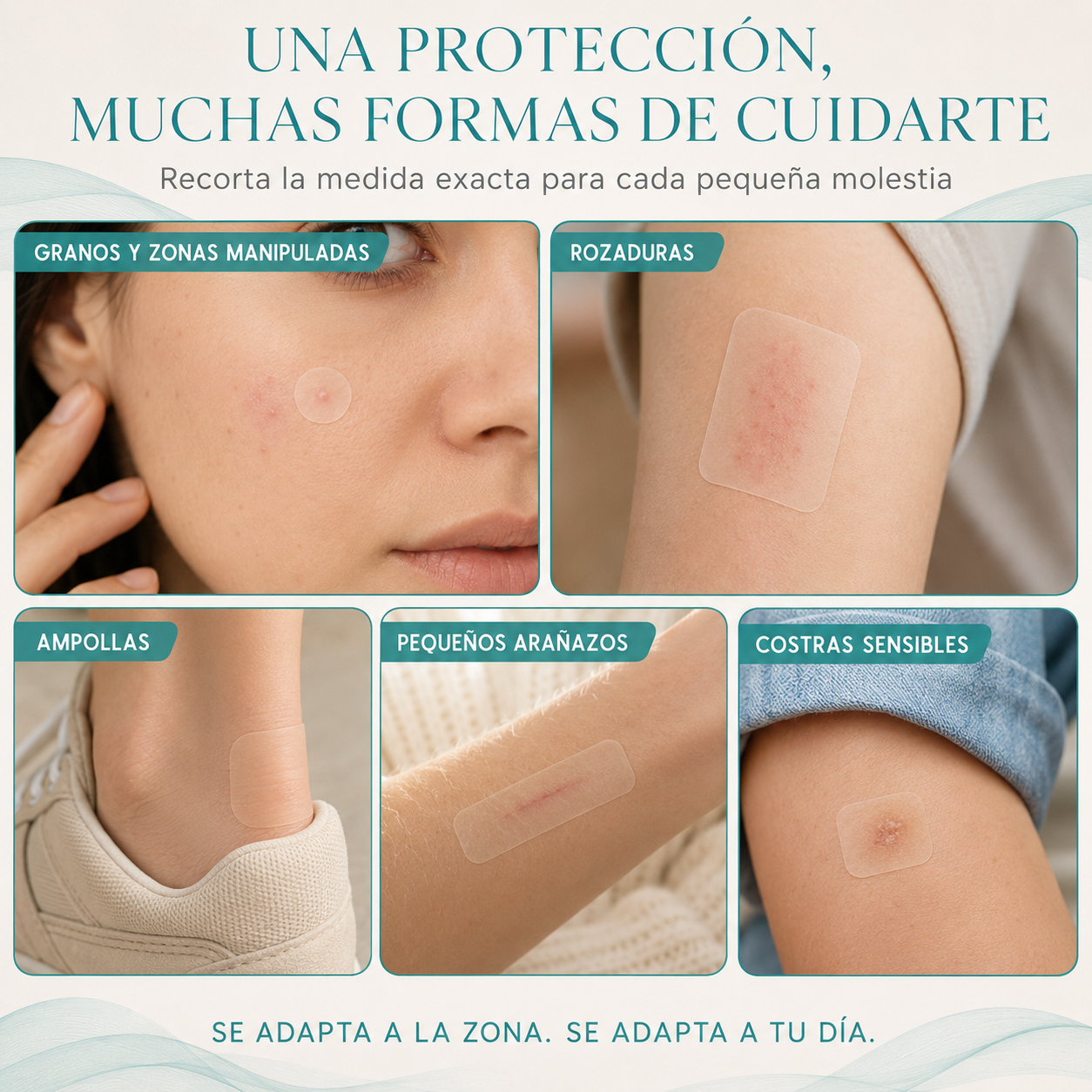 CURAROLL™ – (2 Unidades) Rollo Hidrocoloide Recortable para Granos, Espinillas, Rozaduras, Ampollas y Piel Superficial Irritada