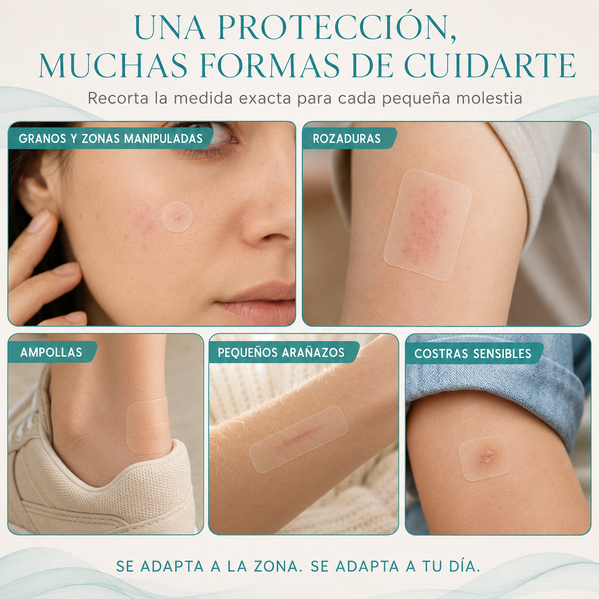 CURAROLL™ – (2 Unidades) Rollo Hidrocoloide Recortable para Granos, Espinillas, Rozaduras, Ampollas y Piel Superficial Irritada
