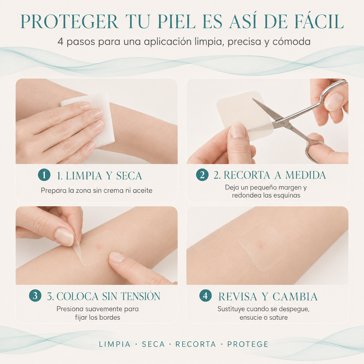 CURAROLL™ – (2 Unidades) Rollo Hidrocoloide Recortable para Granos, Espinillas, Rozaduras, Ampollas y Piel Superficial Irritada