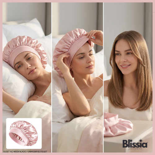 DORMISEDA® - 3 Unidades - Gorros seda 100% Protección del cabello mientras duermes (3x1 Und.)