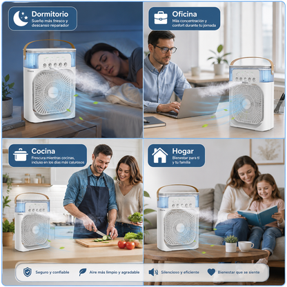 BreezeGo™ - Enfriador portátil 4 en 1 para crear tu zona de frescor personal
