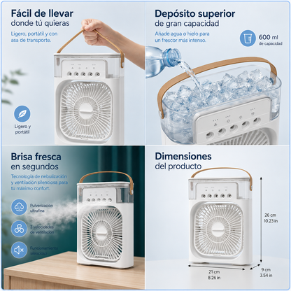 BreezeGo™ - Enfriador portátil 4 en 1 para crear tu zona de frescor personal