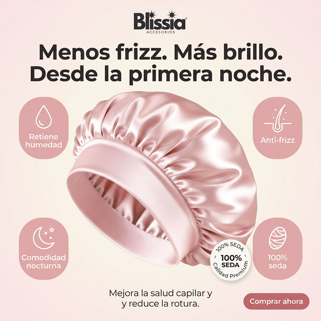 DORMISEDA® - 3 Unidades - Gorros seda 100% Protección del cabello mientras duermes (3x1 Und.)